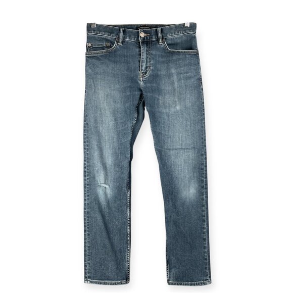 Banana Republic Straight Fit Jeans Men’s 28x28 Blue Medium Wash Distressed - Picture 1 of 9